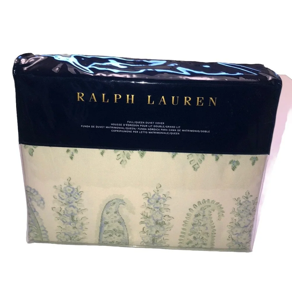 Ralph Lauren Camile Duvet Cover Full/Queen Sage Chambray Paisley Floral NEW‎